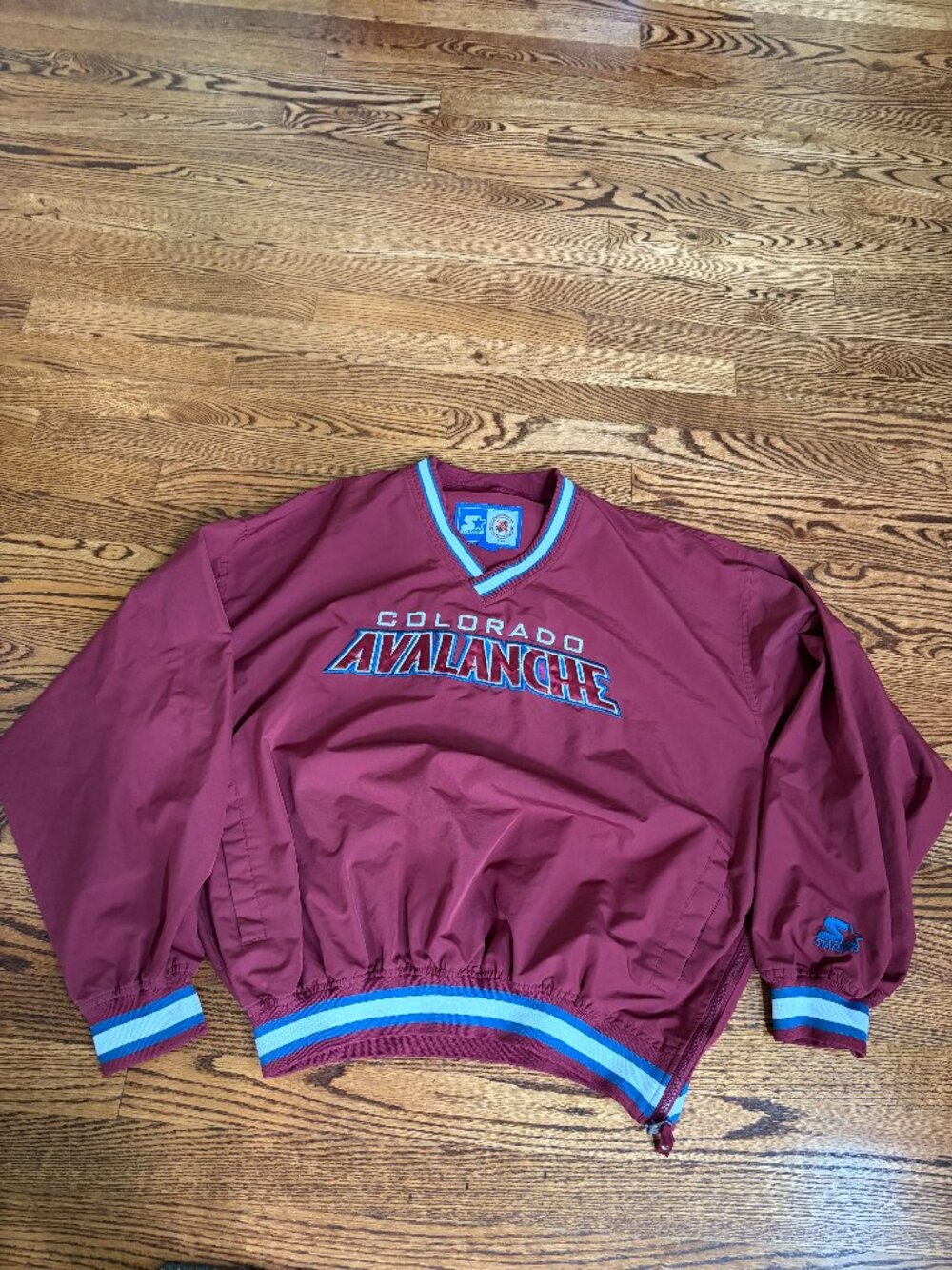Vintage Starter Colorado Avalanche Hockey Pullover Jacket Men's Large Maroon